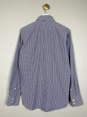 Boss str. M <br/b> blåternet skjorte med lyserød effekt ved knapper