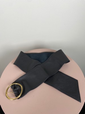 Sort skindbælte 85 cm