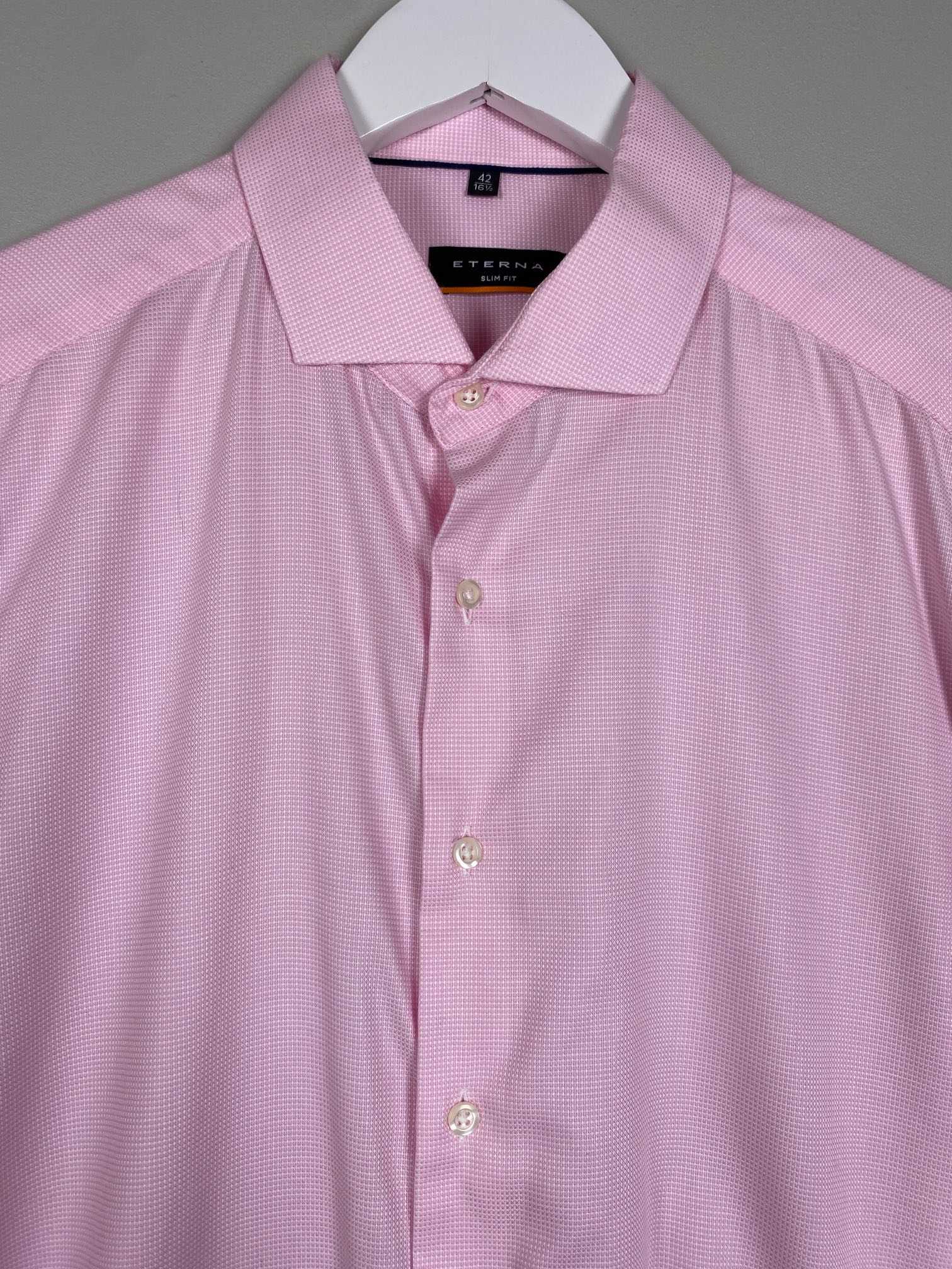 Eterna str. 42 <br/> lyserød skjorte, slim fit - Billede 2