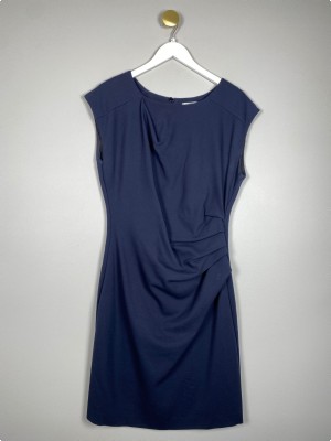 Tiger of Sweden str. 42 <br/> blå kjole med drapering i venstre side