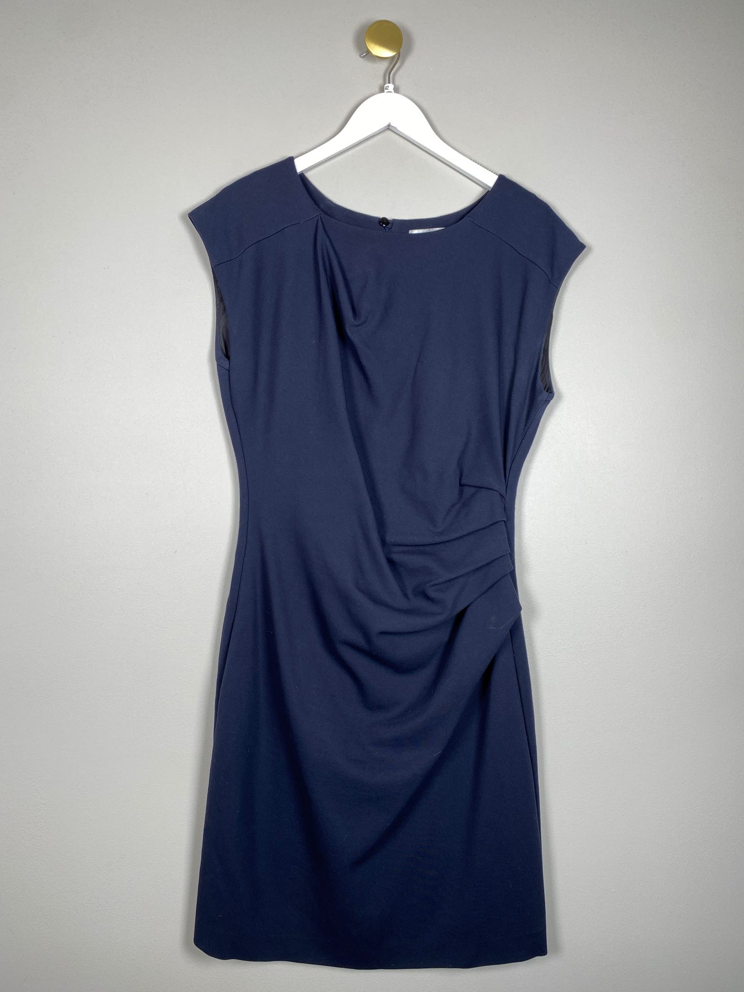 Tiger of Sweden str. 42 <br/> blå kjole med drapering i venstre side