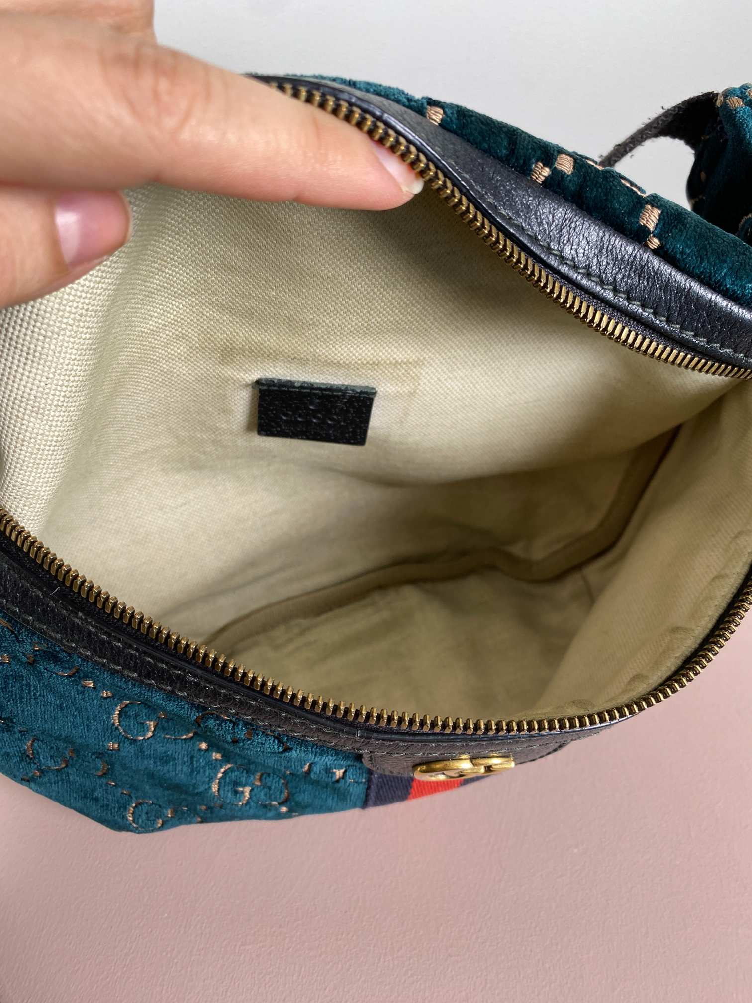 Gucci velvet bumbag, grøn - Billede 4