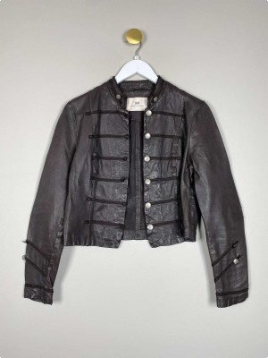 Day Birger Mikkelsen str. S  <br/> Brun kort læder jakke