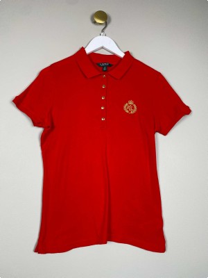 Ralph Lauren str. M <br/> rød polo bluse