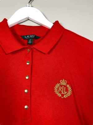 Ralph Lauren str. M <br/> rød polo bluse