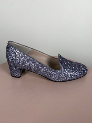 Vero Cuoio str. 39 <br/> grey glitter sko (incl. box)