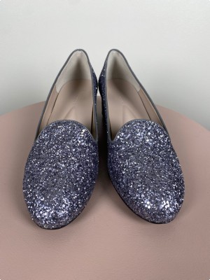 Vero Cuoio str. 39 <br/> grey glitter sko (incl. box)