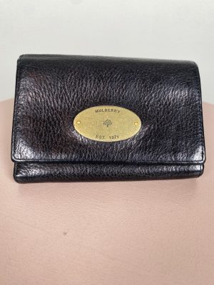 Mulberry pung <br/> mellemstor i sort læder