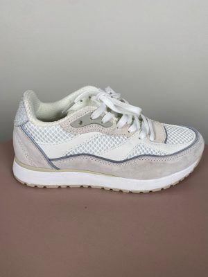 Woden str. 37 <br/> lys sneakers med skind og mesh