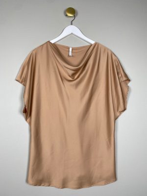 Imperial str. M <br/> beige metallisk bluse