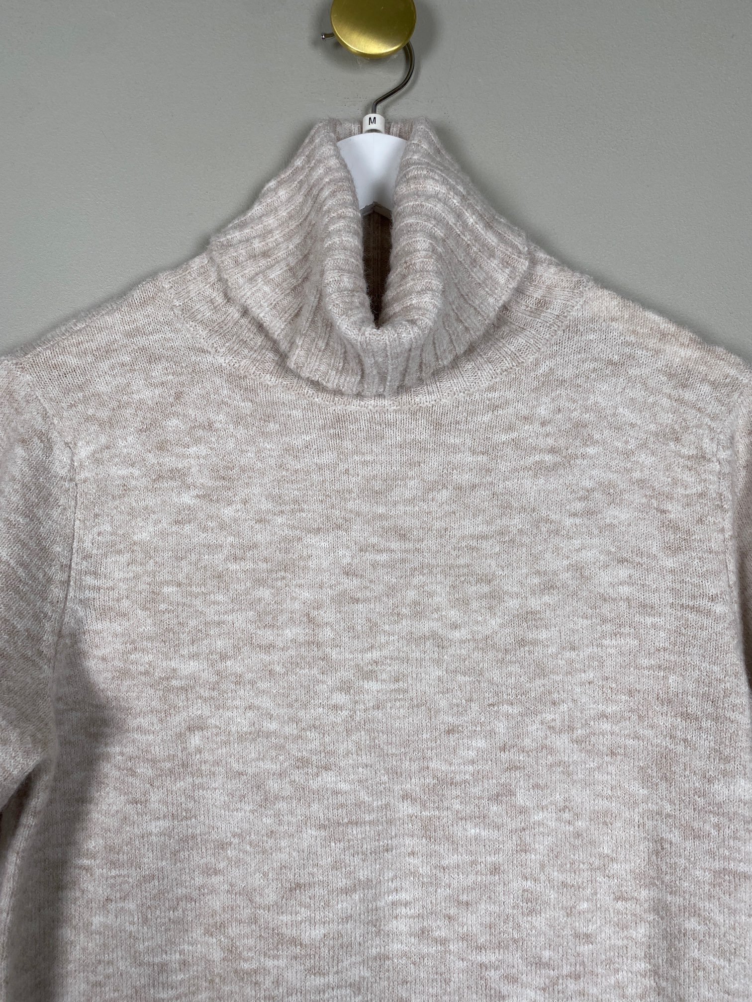 Noisy May str. M <br/> beige melange strik kjole - Billede 3