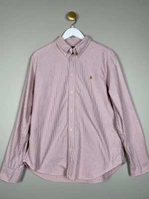 Ralph Lauren str. XL <br/b> lyserød stribet skjorte