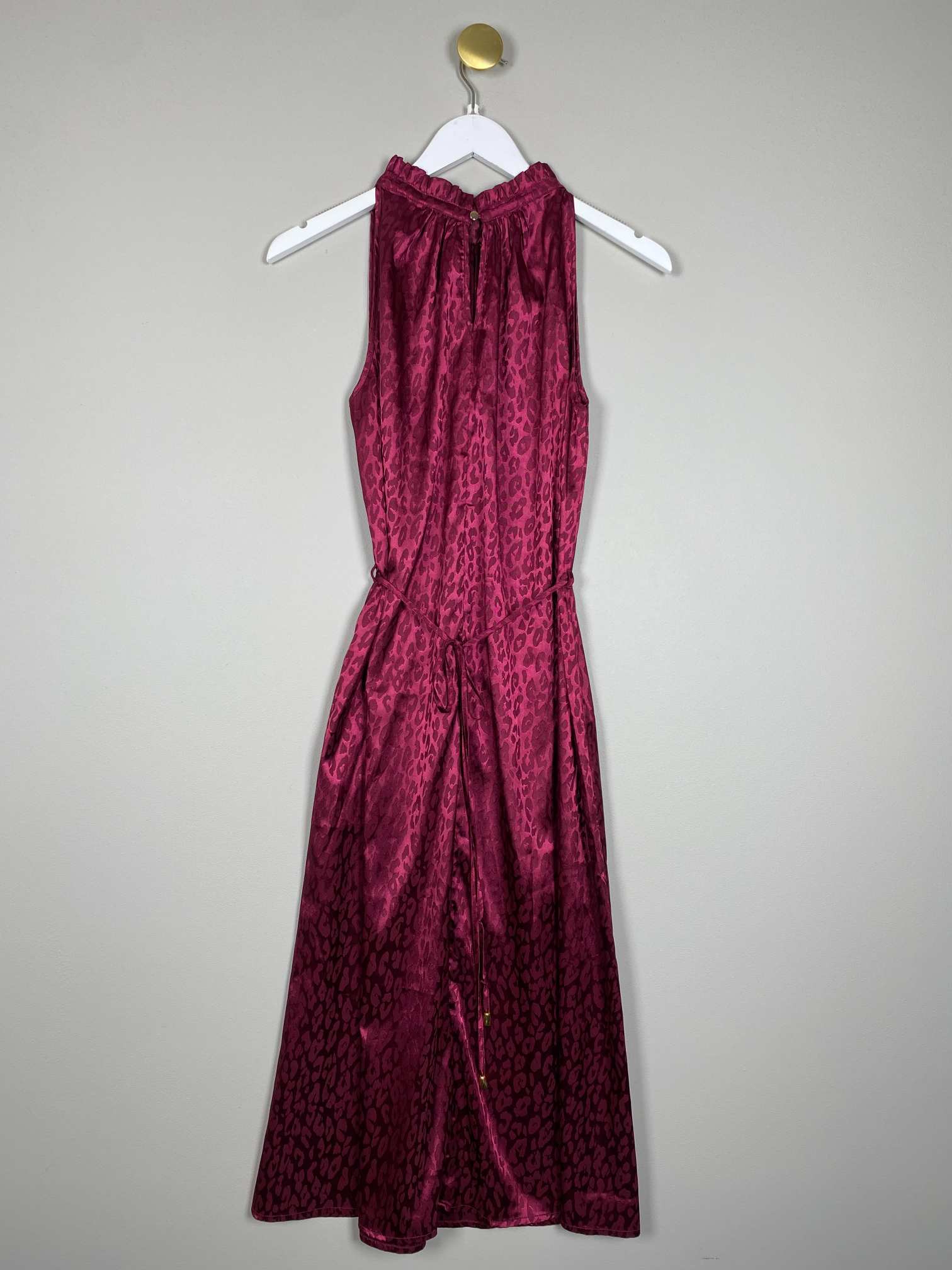 Sommerstedt str. S <br/> Kjole uden ærme med flæse i hals pink blomme - Billede 2