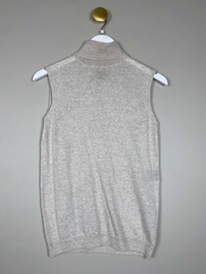 Sand str. S <br/> offwhite rullekrave uden ærmer