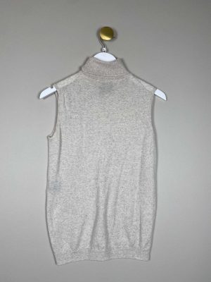 Sand str. S <br/> offwhite rullekrave uden ærmer