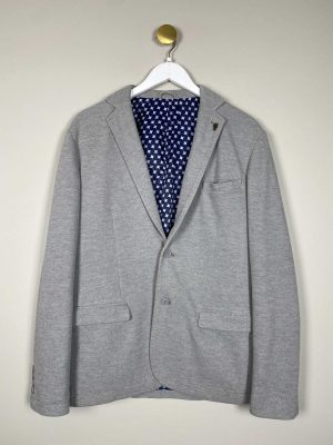 Selected Homme str. L <br/> lys grå vaffelvævet blazer