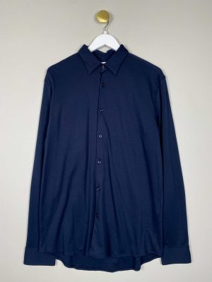 Selected Homme str. L <br/> marineblå soft skjorte slim fit