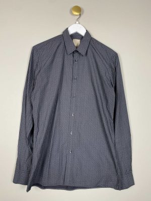 PBO str. L <br/> gråsort mønstret skjorte