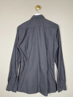 PBO str. L <br/> gråsort mønstret skjorte