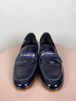Lloyd str. 41,5 <br/> sorte loafers med spændedetalje