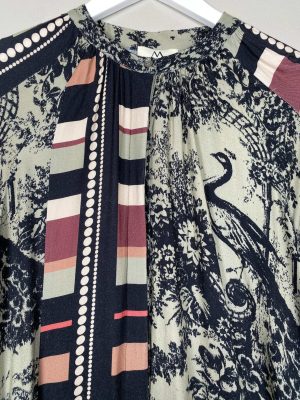 MW str. S/M <br/> lang kjole, mønstret