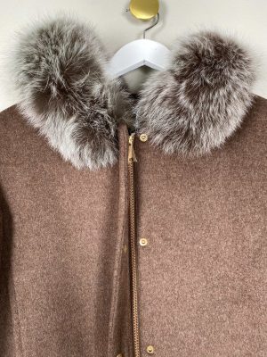 Betty Barclay str. 44 <br/b> jakke i uldblandning med pels