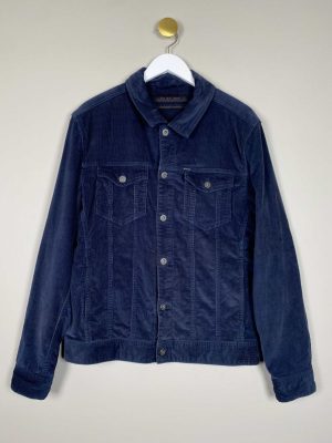 Zara Man str. L <br/b> blå fløjelsjakke