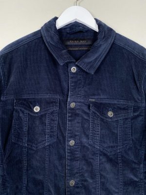 Zara Man str. L <br/b> blå fløjelsjakke