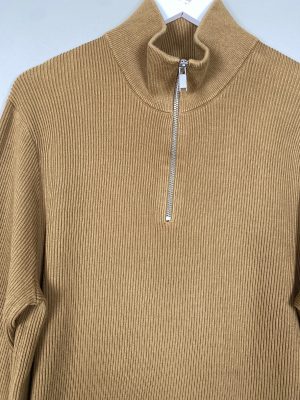 Junk de Luxe str. L <br/> khaki half-zip striktrøje