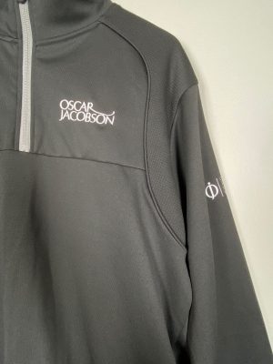 Oscar Jacobson str. L <br/> sort half-zip trøje
