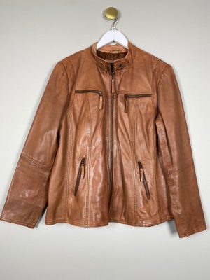 No. 1 by OX str. 46 <br/> brun læderjakke