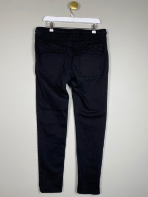 Marta str. L XL <br/> sort lærredsbuks med firkantede påsyede lommer