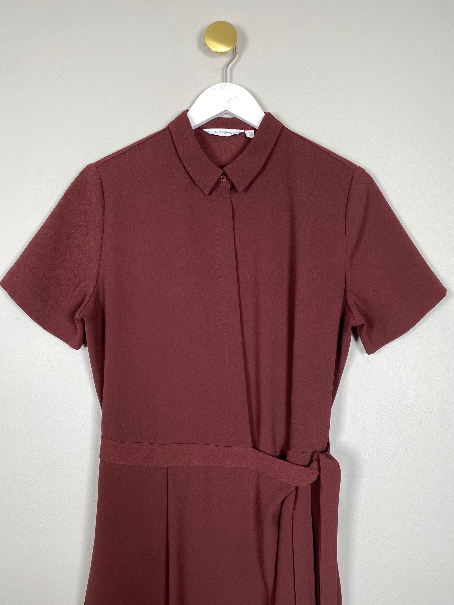 & Other Stories str. 40 <br/> bordeaux kjole med slå-om effekt - Billede 2