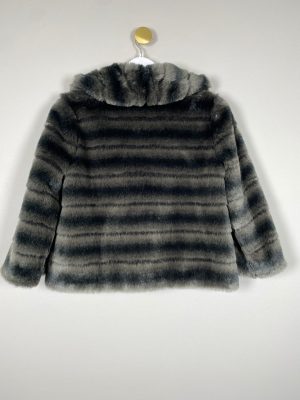 tommy Hilfiger str. xs <br/> kort fake fur pels jakke stålblå