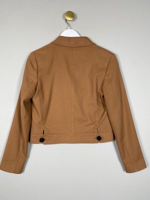 Mos Mosh str. S <br/> beige lys brun kort blazer med store lommer
