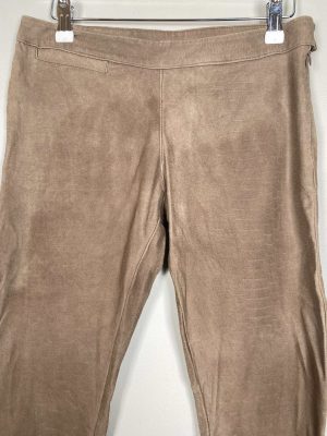 Auluna str. 36 <br/> brune skindbukser med prægning