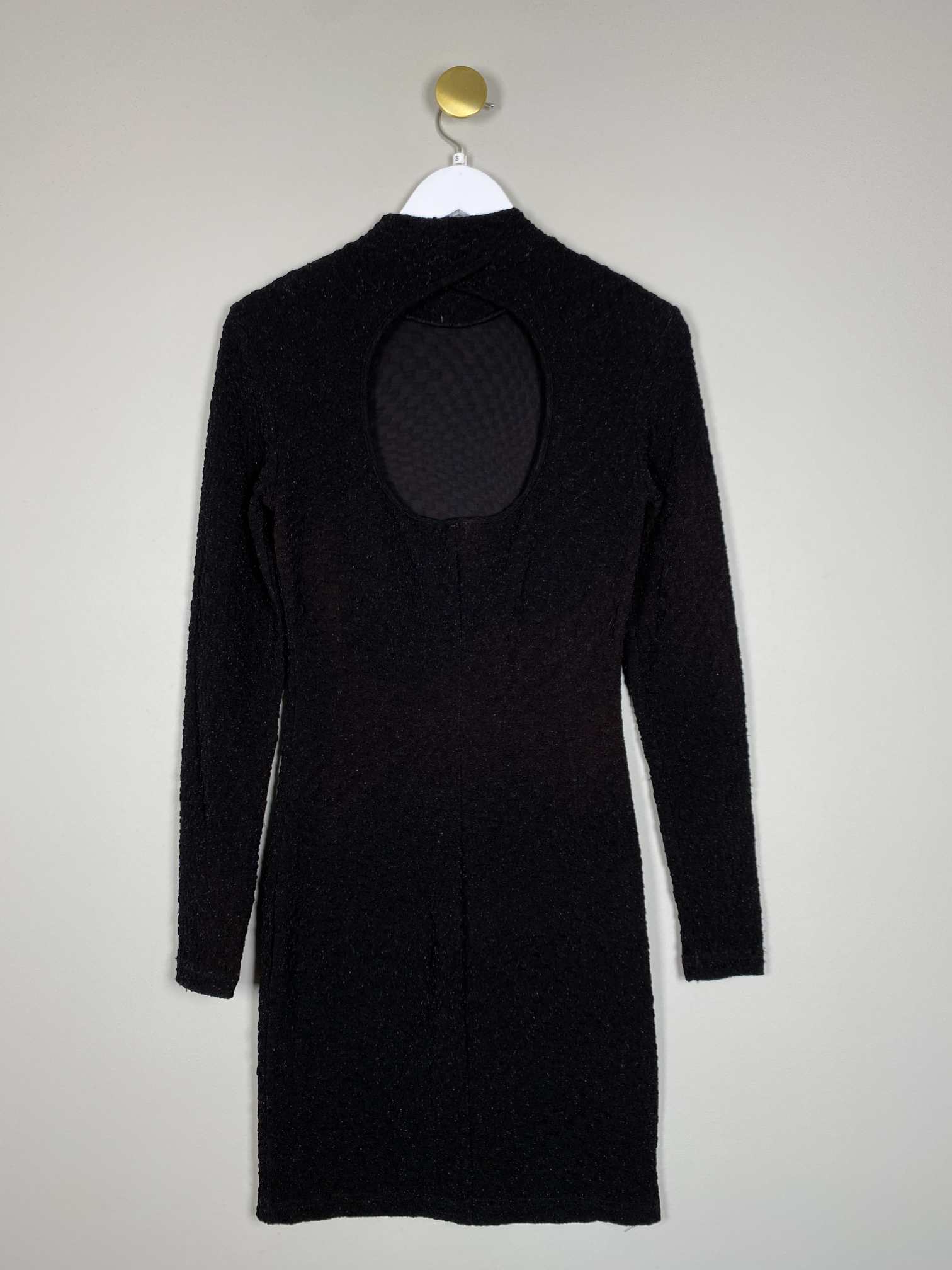 mbym str. S <br/> sort kjole med glimmer og åbning i ryg - Billede 3