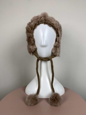 House of Saki <br/> hue med kaninpels, brun