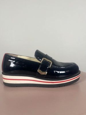 Tommy Hilfiger str. 37 <br/> blå loafers med spændedetalje