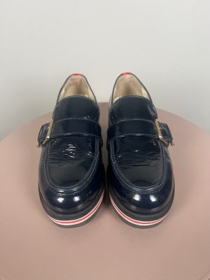 Tommy Hilfiger str. 37 <br/> blå loafers med spændedetalje