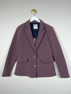 Baum und pferdgarten str. M <br/> blå bordeaux hvid blazer med guldknapper