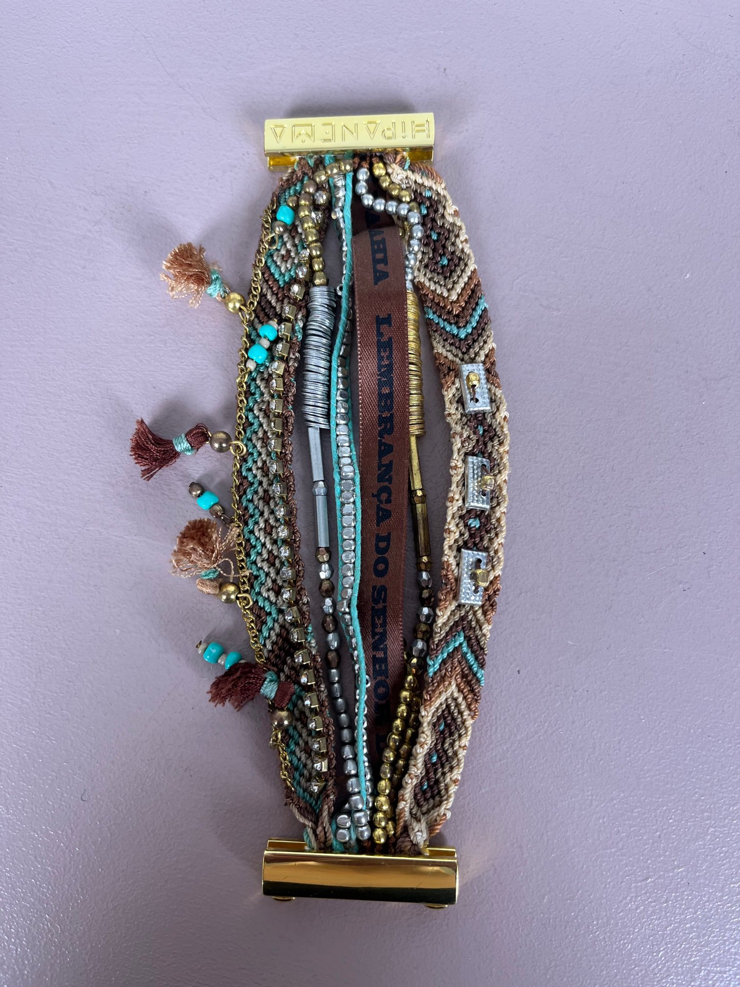 Hipanema armbånd flet og metal