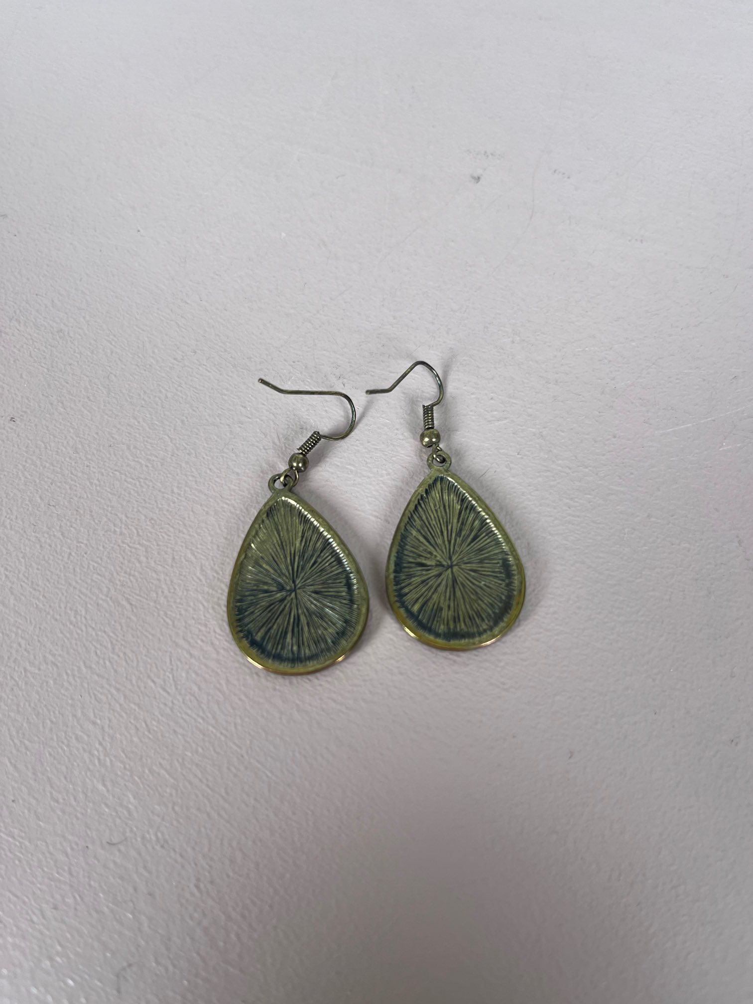 Ørering metaldråbe med stensætning - Billede 2