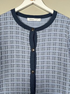 Skovhuus str. S <br/> blå cardigan