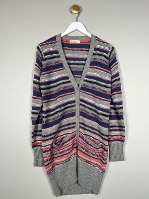 By Lysgaard str. XS <br/> lang stribet cardigan