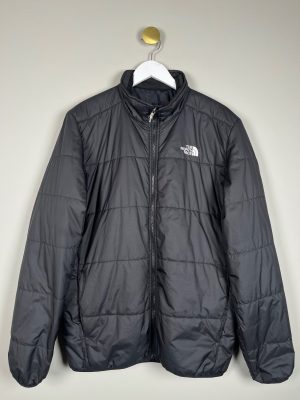 The North Face str. L <br/> sort vateret jakke med lynlås