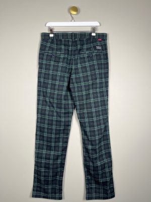 Levis str. M <br/> grøn marine ternet buks med skrålomme