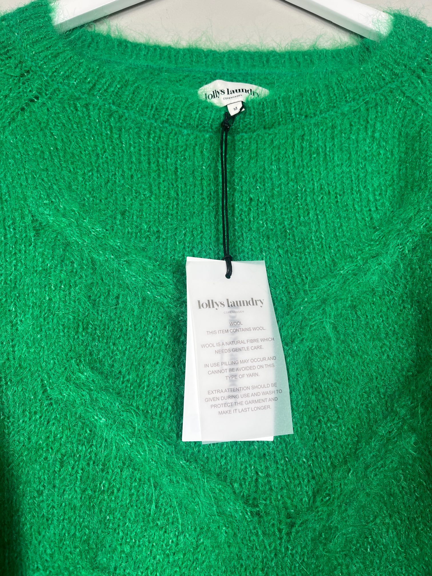 Lollys Laundry str. M <br/> kort grøn strikbluse - Billede 2