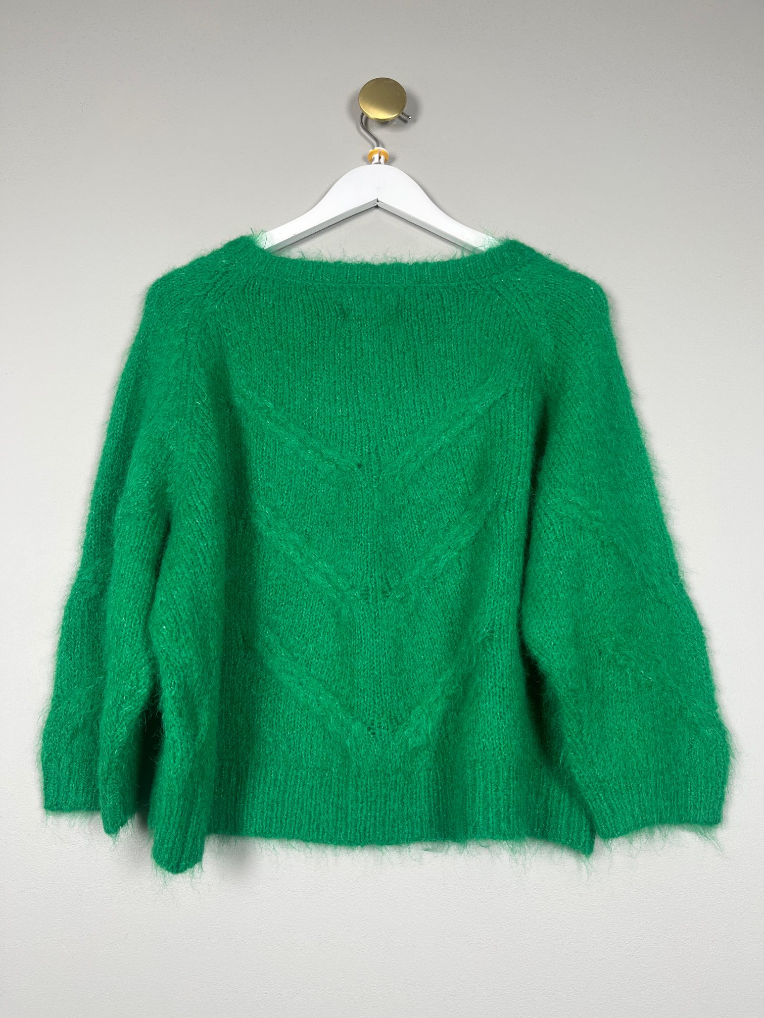 Lollys Laundry str. M <br/> kort grøn strikbluse - Billede 3