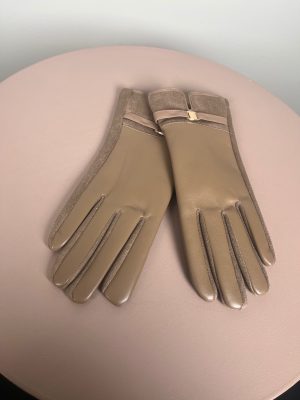 Imiteret skindhandske blød kvalitet str. 7 8 beige